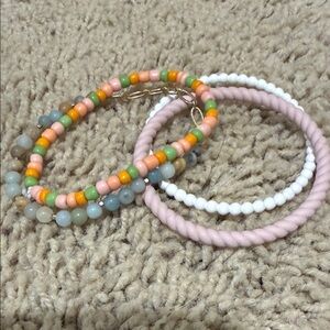 Colorful Beaded and Twisted Bracelets Set